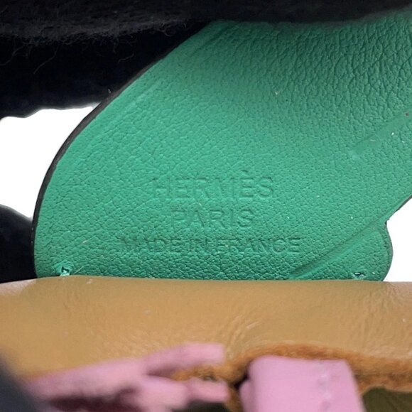 HERMES Rodeo Pegasus Bag Charm Size PM Lambskin Chai/Mauve Sylvestre/Menthe - Picture 3 of 10